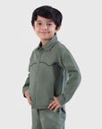 Contrast Pipe Collar Jacket