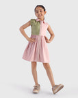 Button Dress with Pleat Panel