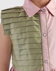 Button Dress with Pleat Panel