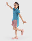 Pleated dress with collar