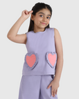 Ruffle Heart Pocket Top