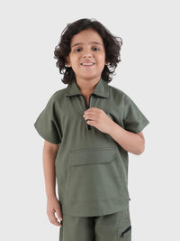 Half Zip Collar Shirt