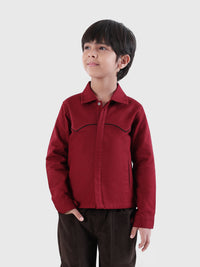 Contrast Pipe Collar Jacket