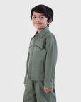 Contrast Pipe Collar Jacket