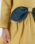 Curved Peplum Bow Dress