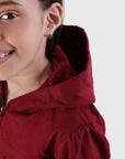 Hooded Gathered Jacket