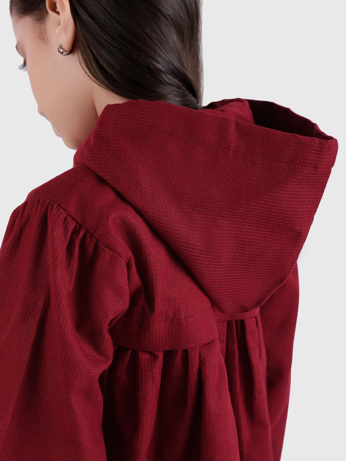 Hooded Gathered Jacket