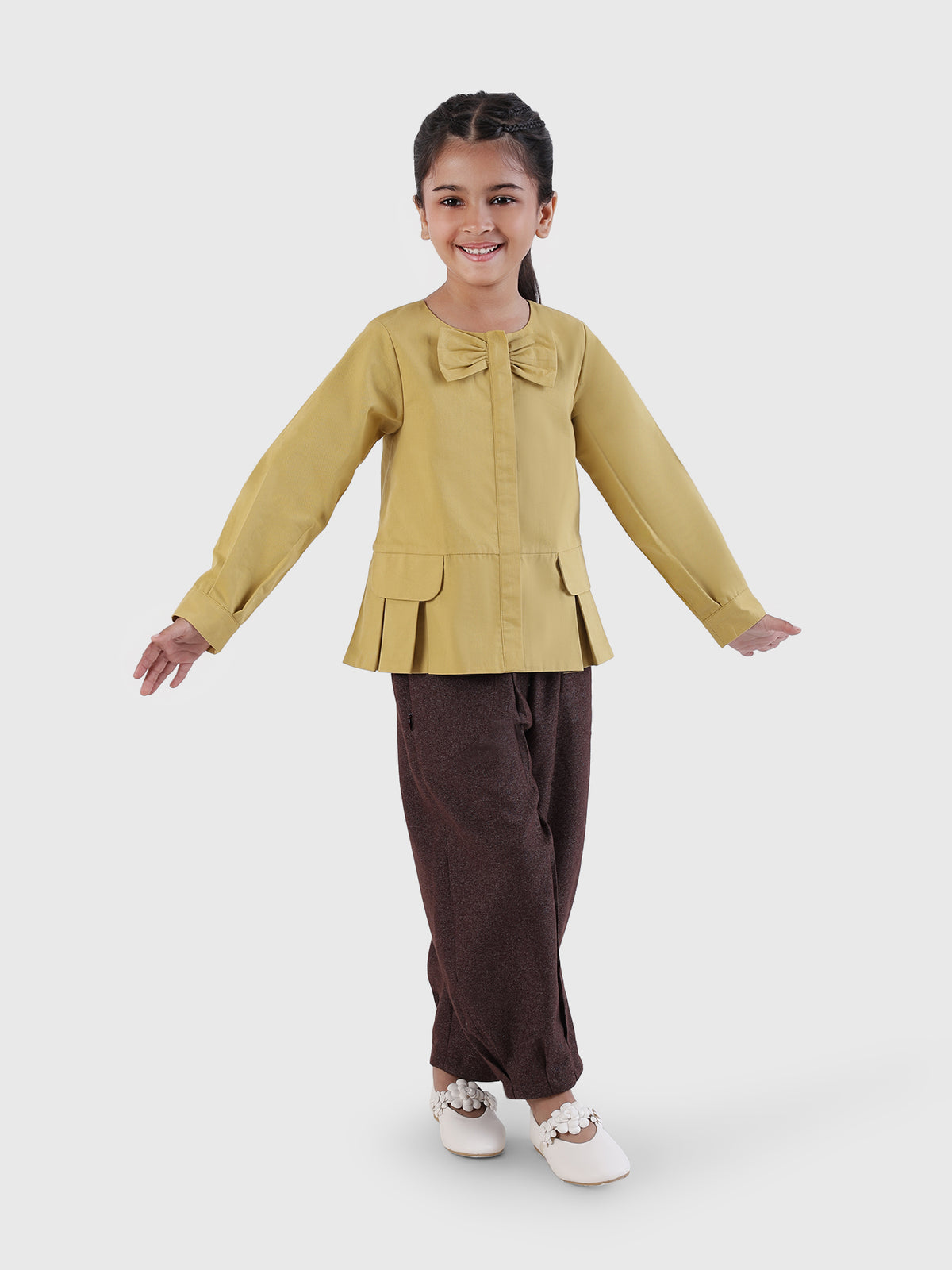 Bow Detail Peplum Jacket