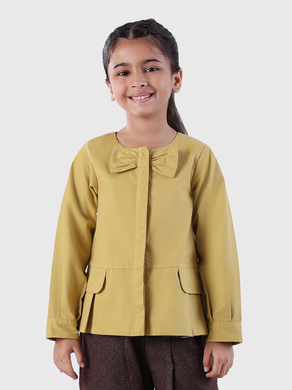 Bow Detail Peplum Jacket