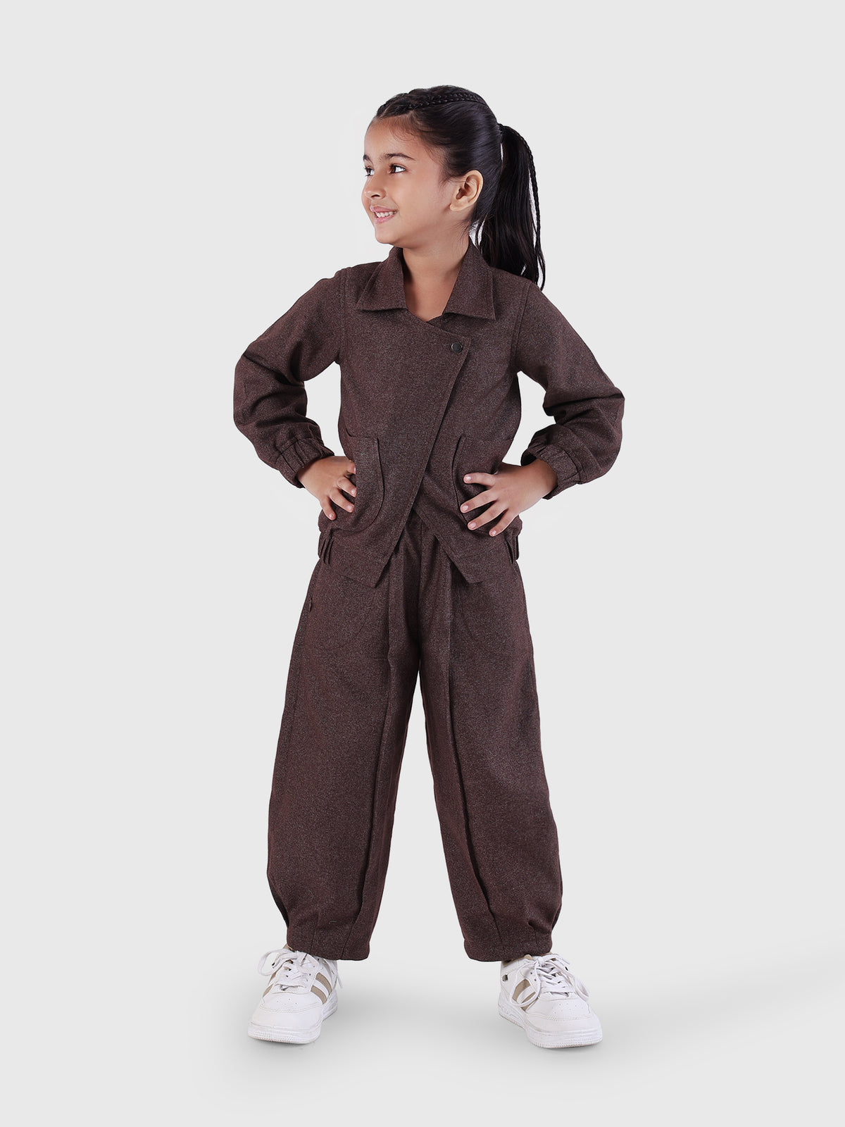 Melange Pleated Trousers