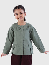 Bow Detail Peplum Jacket
