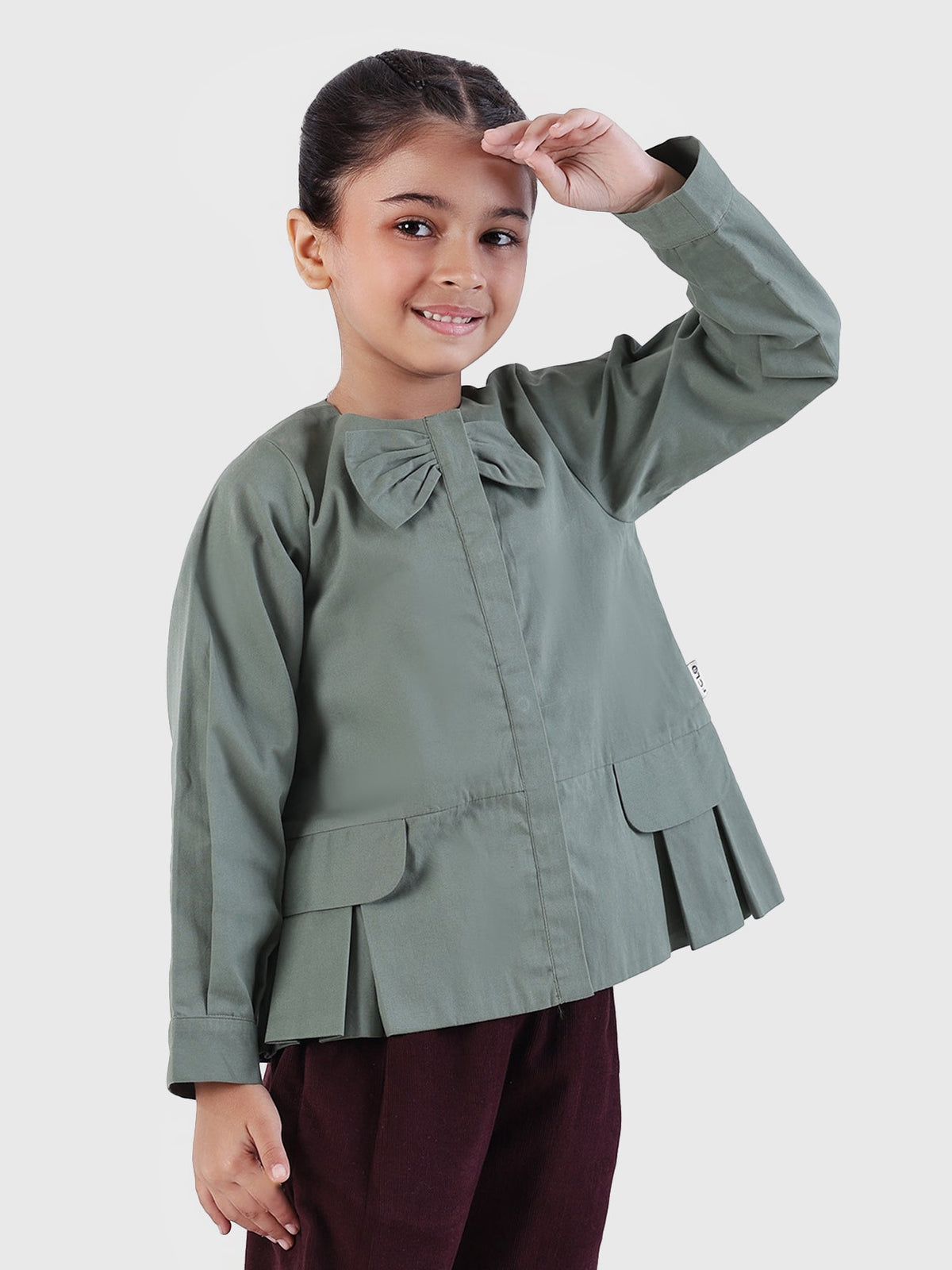 Bow Detail Peplum Jacket