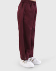 Button Hem Wide-Leg Trousers
