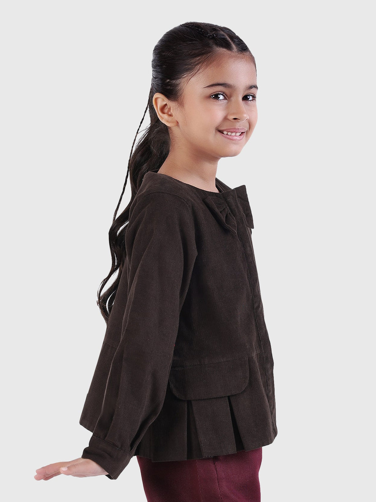 Bow Detail Peplum Jacket