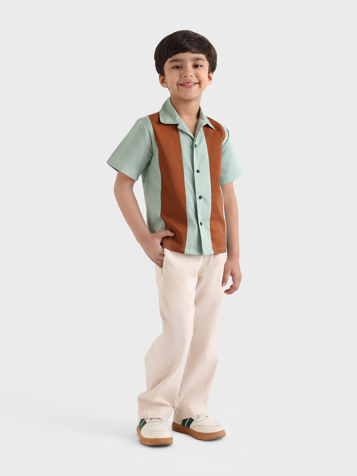 Color-Block Stripe Shirt