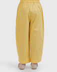 Button Hem Wide-Leg Trousers