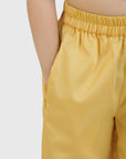 Button Hem Wide-Leg Trousers