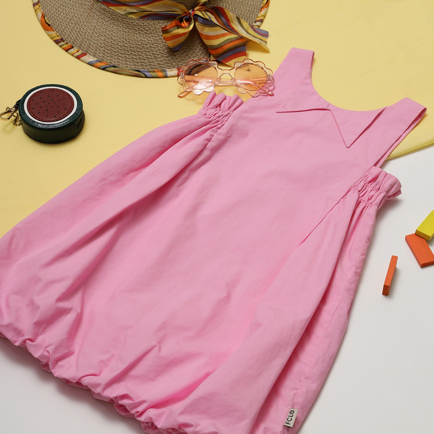 Balloon Dress with Smocked Panels