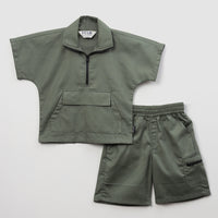 Half-Zip Collar Co-Ord Set