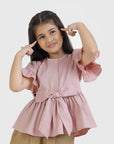 Bow Detail Peplum Top
