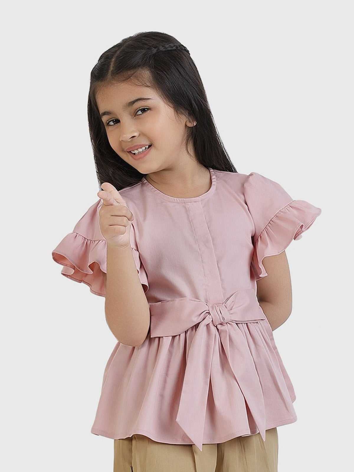Bow Detail Peplum Top