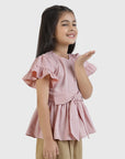 Bow Detail Peplum Top