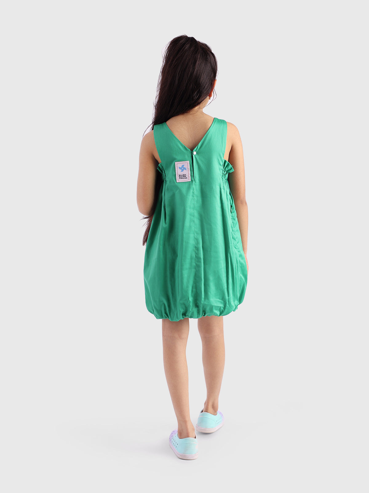 Balloon Dress with Smocked Panels