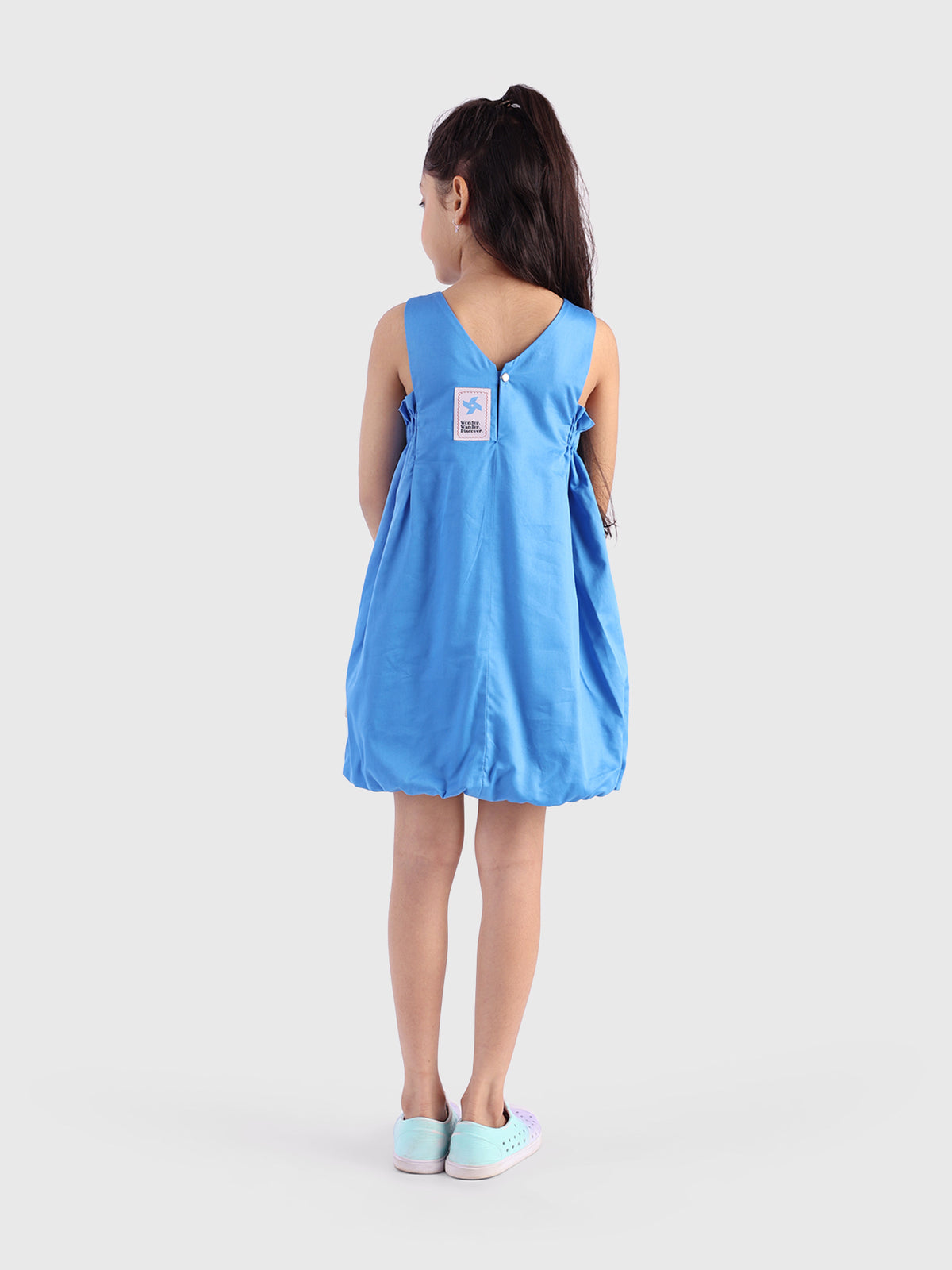 Balloon Dress with Smocked Panels