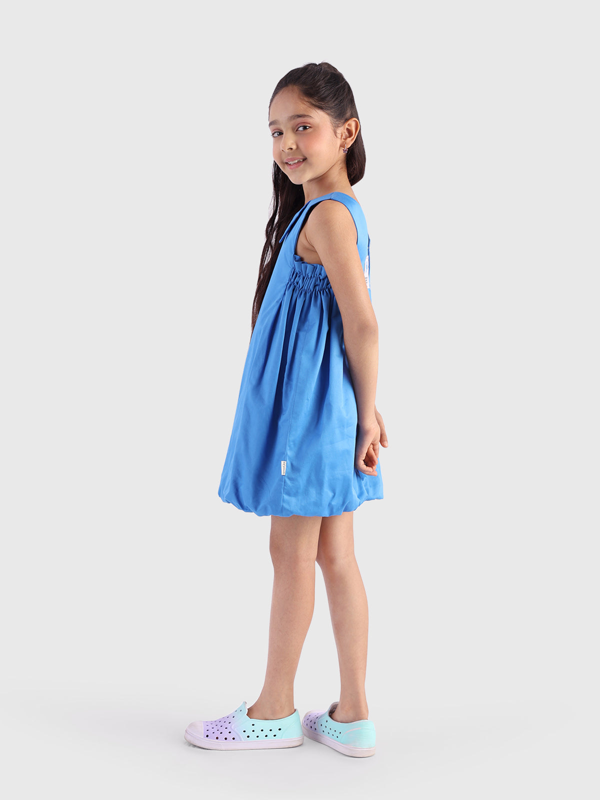 Balloon Dress with Smocked Panels