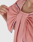 Bow Dress with Piping Detail