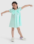 Bow Dress with Piping Detail