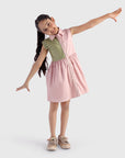 Button Dress with Pleat Panel