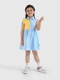 Button Dress with Pleat Panel