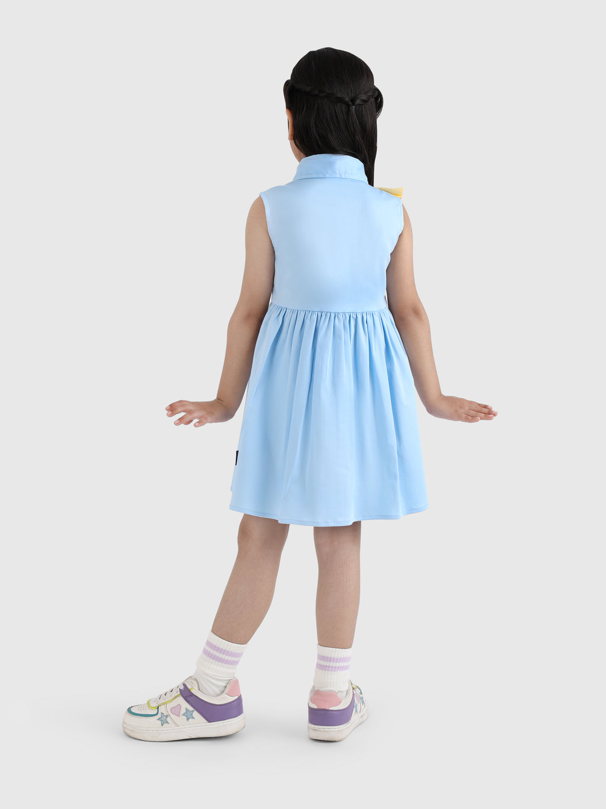 Button Dress with Pleat Panel