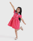 Contrast Collar Dress with Piping Detail