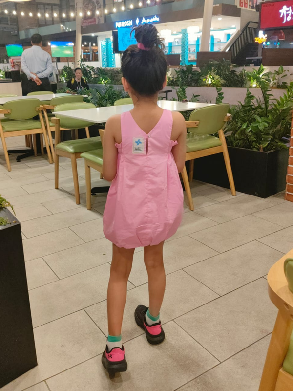 Balloon Dress with Smocked Panels