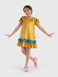 Peter Collar dress with Ruffles