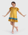Peter Collar dress with Ruffles