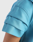 Pleated dress with collar