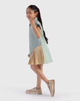 Pleated dress with collar