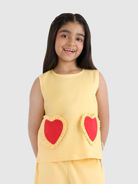 Ruffle Heart Pocket Top