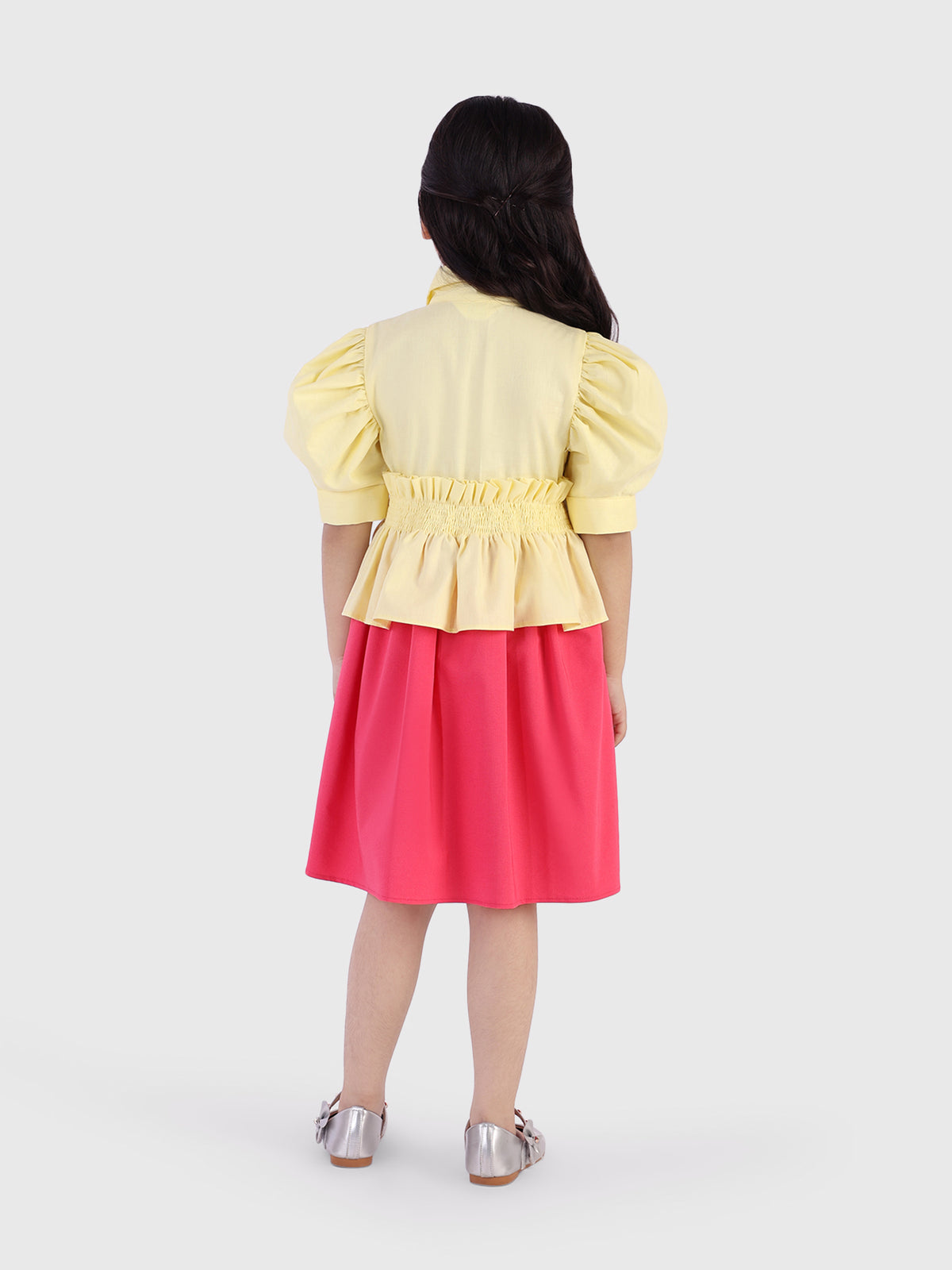 Ruffle Waist Shirt Dress
