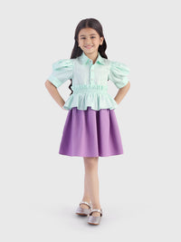 Ruffle Waist Shirt Dress