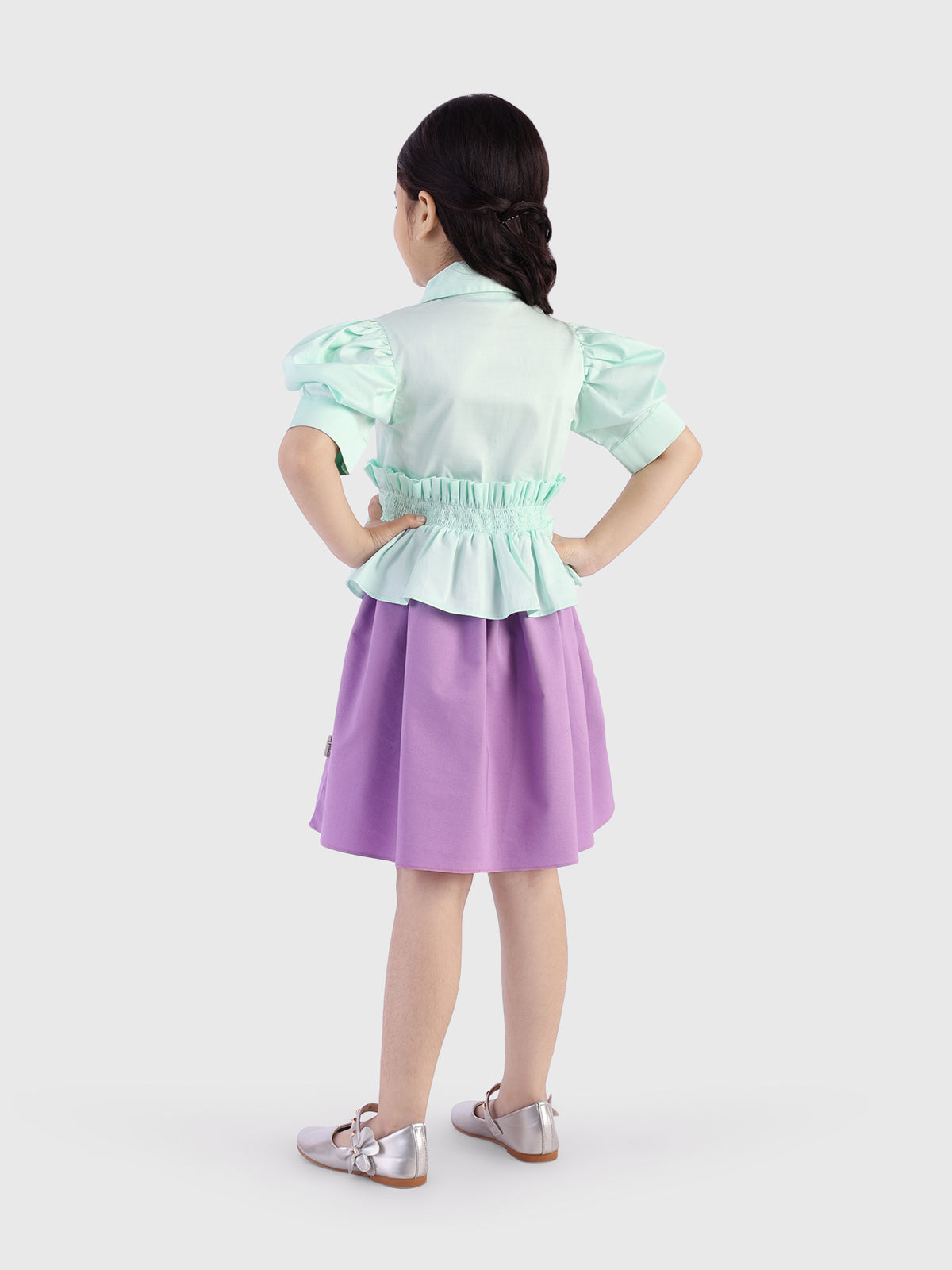 Ruffle Waist Shirt Dress