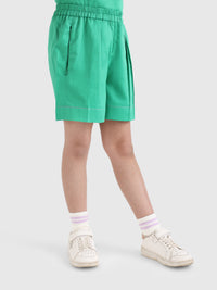Stitch Detail Pleated Shorts