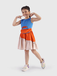 Tiered Dress with Round Bag