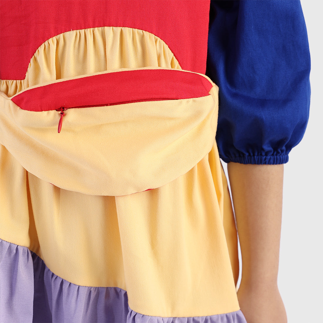 Tiered Dress with Round Bag