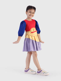 Tiered Dress with Round Bag