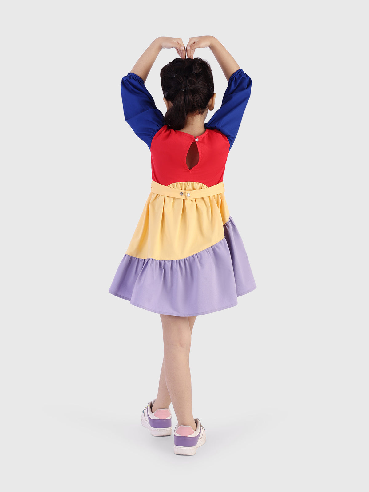Tiered Dress with Round Bag