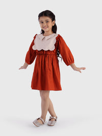 Twirl Dress with Scallop Cape